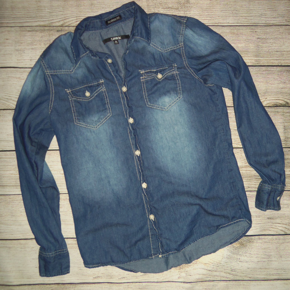 Carbon Classic Fit Denim Shirt S